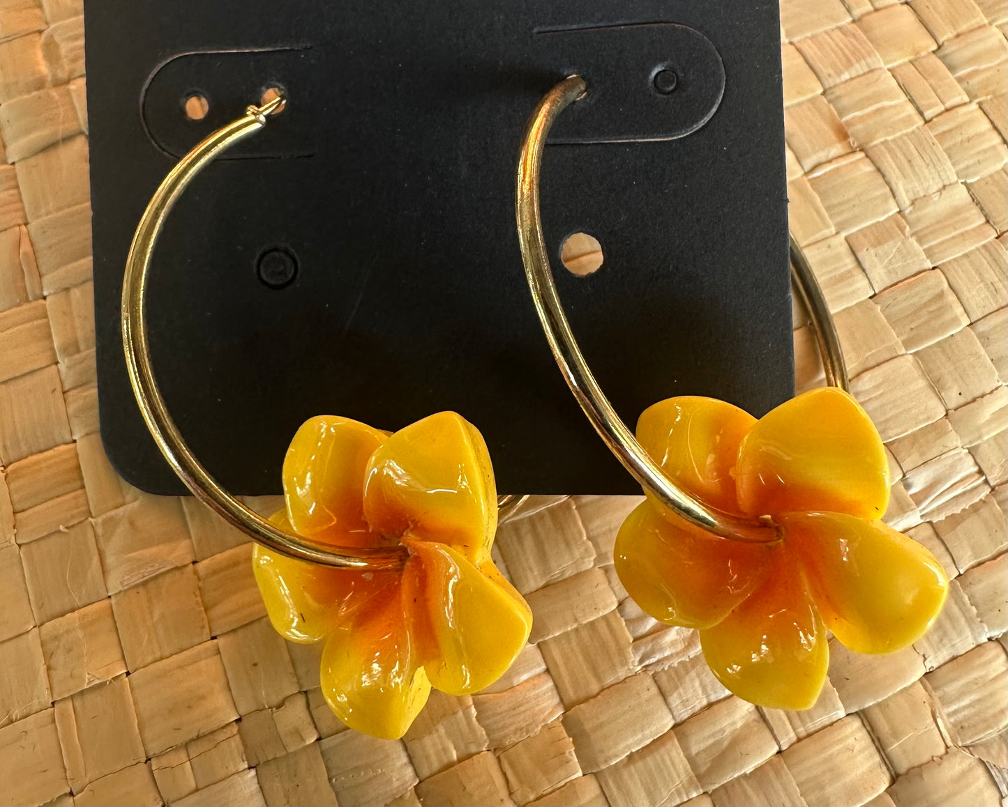 Plumeria Hoop Earrings