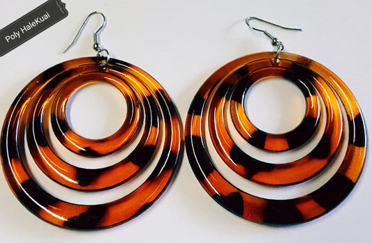 Tortoise Round Earrings