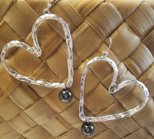 Hammered Heart Earrings