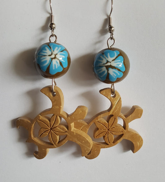 Coconut Turtle Earrings